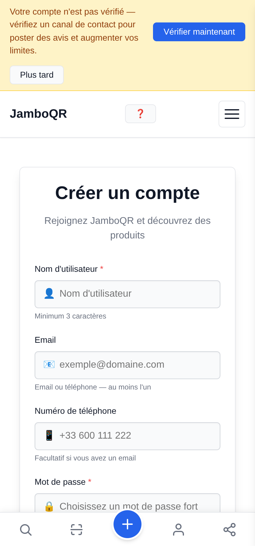 Créez votre compte