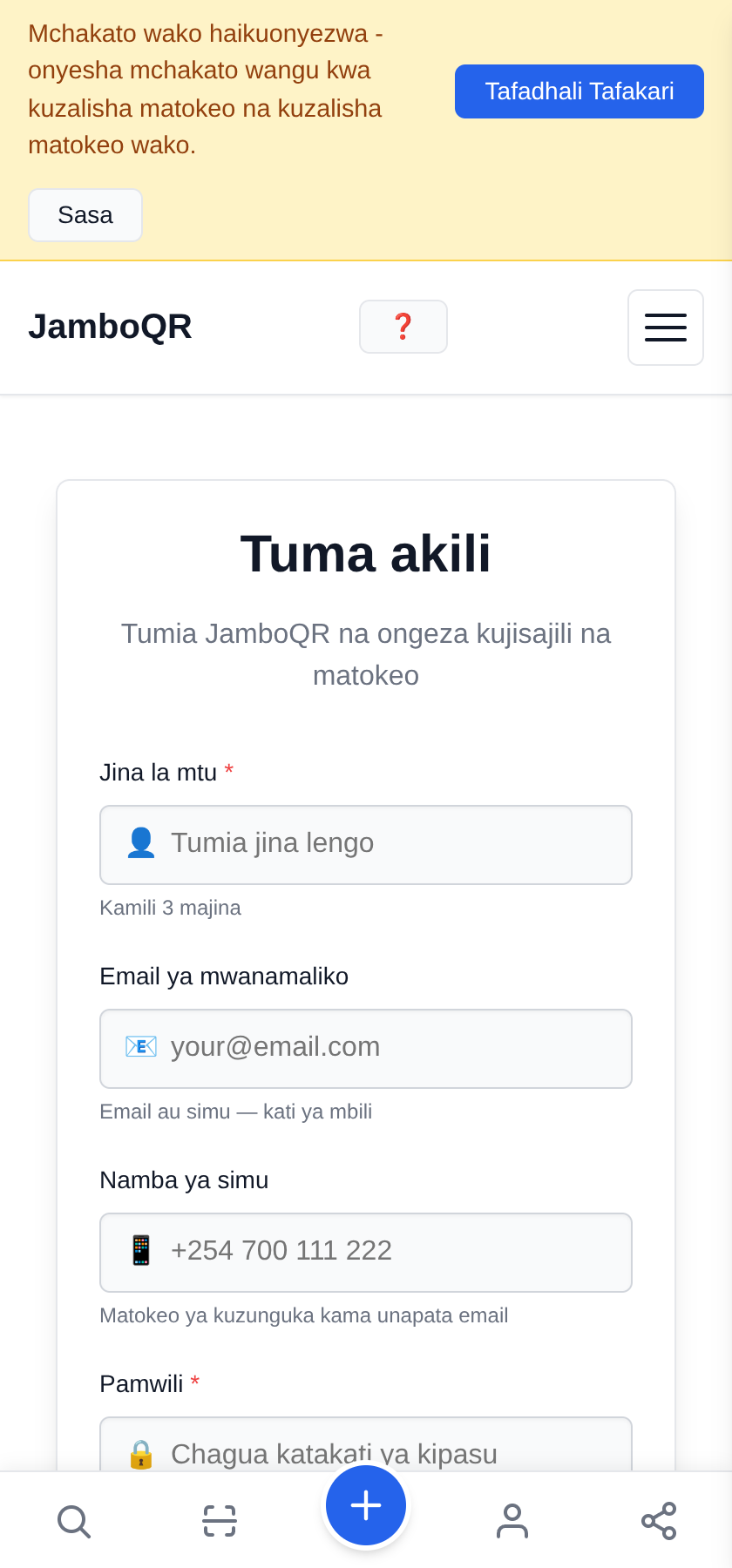Jisajili: akaunti na duka lako kwa dakika tano Fungua akaunti yako