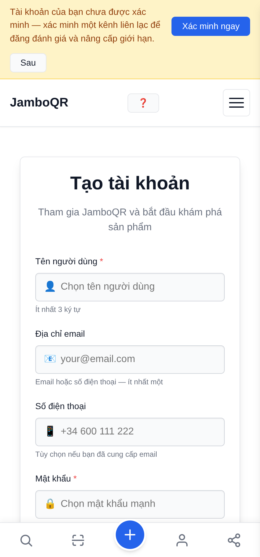 Đăng ký: tài khoản và cửa hàng của bạn trong năm phút Tạo tài khoản của bạn