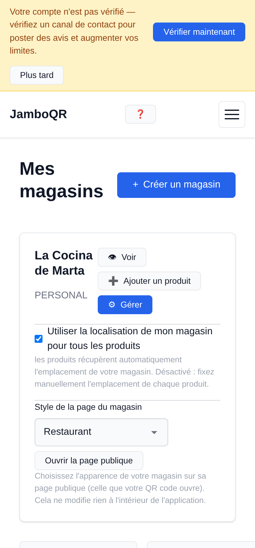 Votre boutique existe déjà