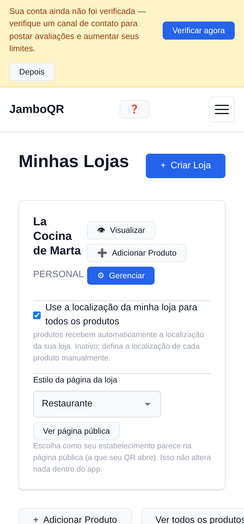 Sua loja já existe