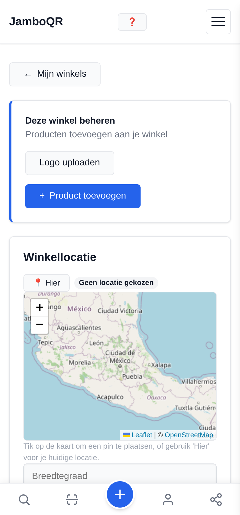 Zet uw menukaart gratis op een QR-code Vul uw naam en openingstijden in
