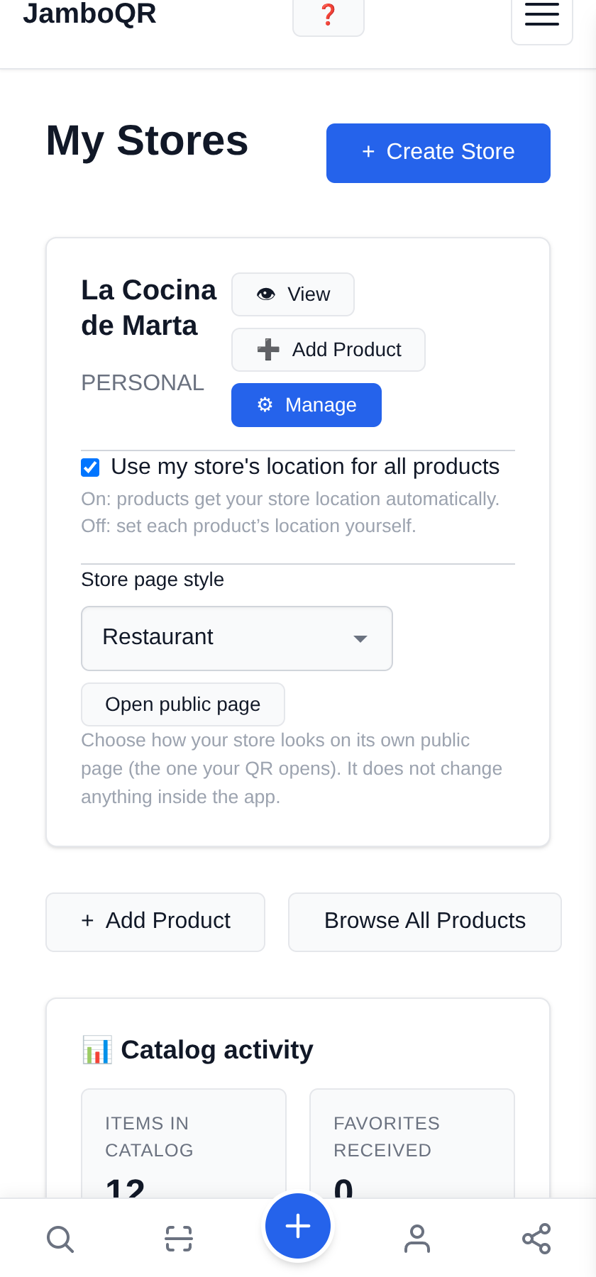 Put your restaurant menu on a QR code, free Choose the Restaurant style