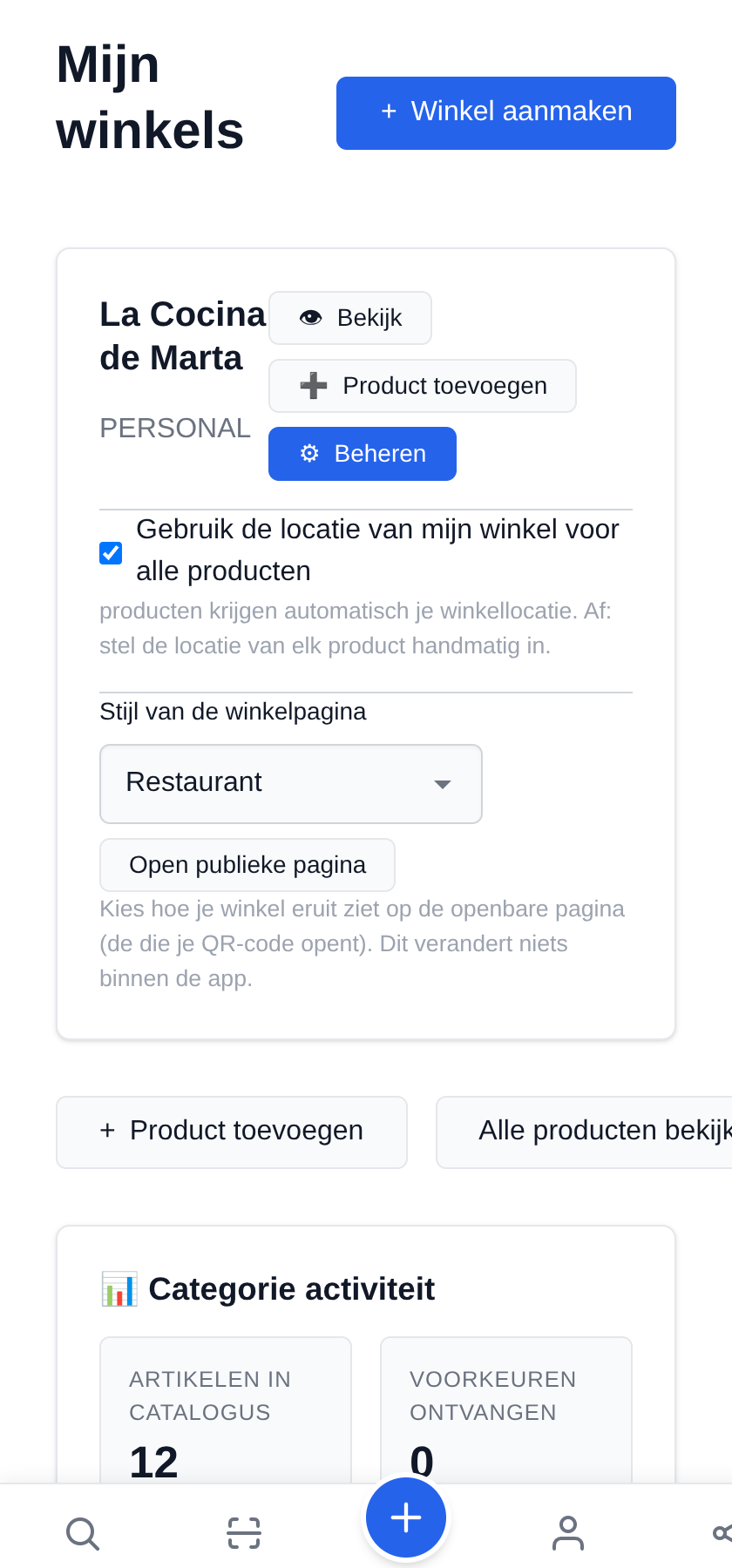 Zet uw menukaart gratis op een QR-code Kies de stijl Restaurant