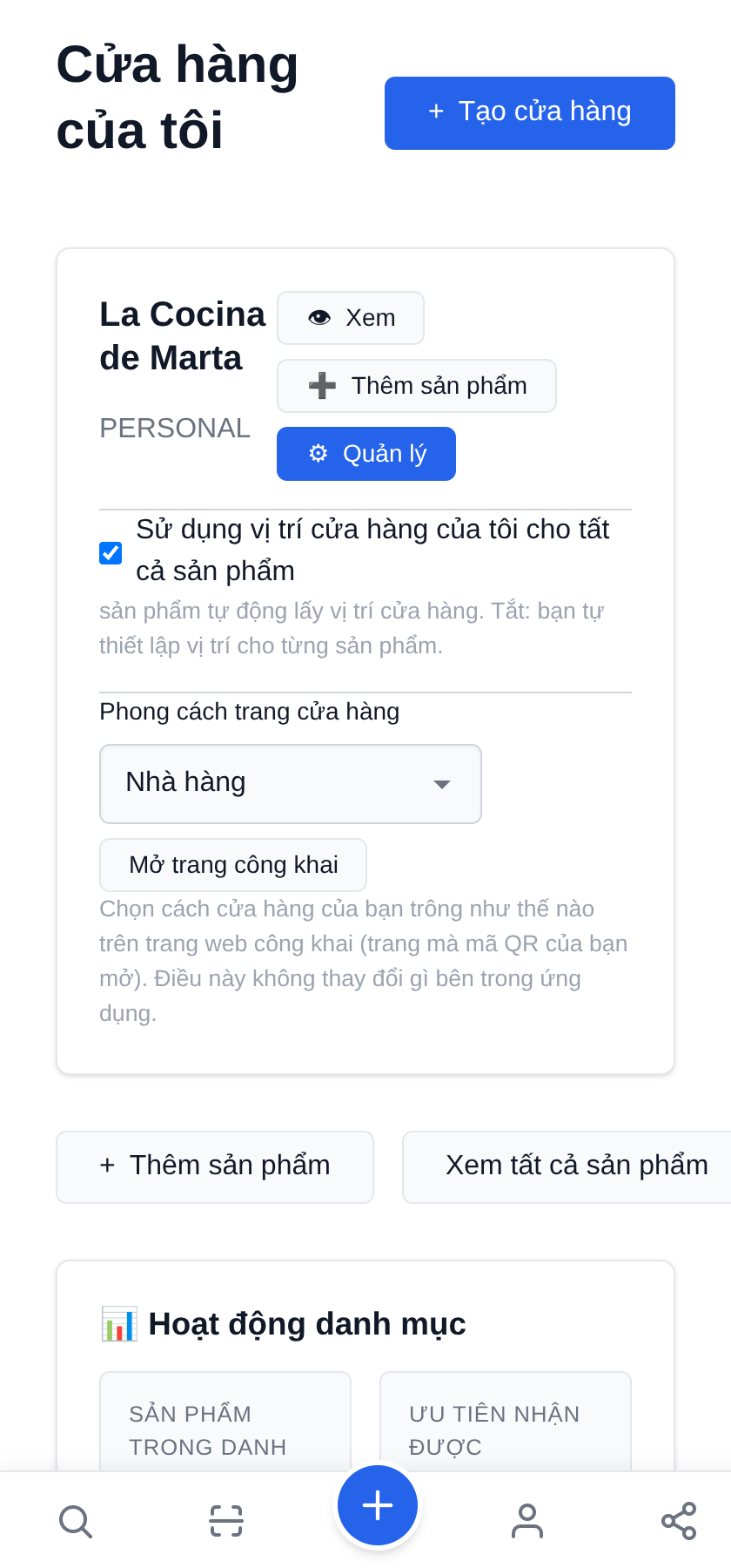 Đưa thực đơn nhà hàng của bạn lên một mã QR, miễn phí Chọn phong cách Nhà hàng