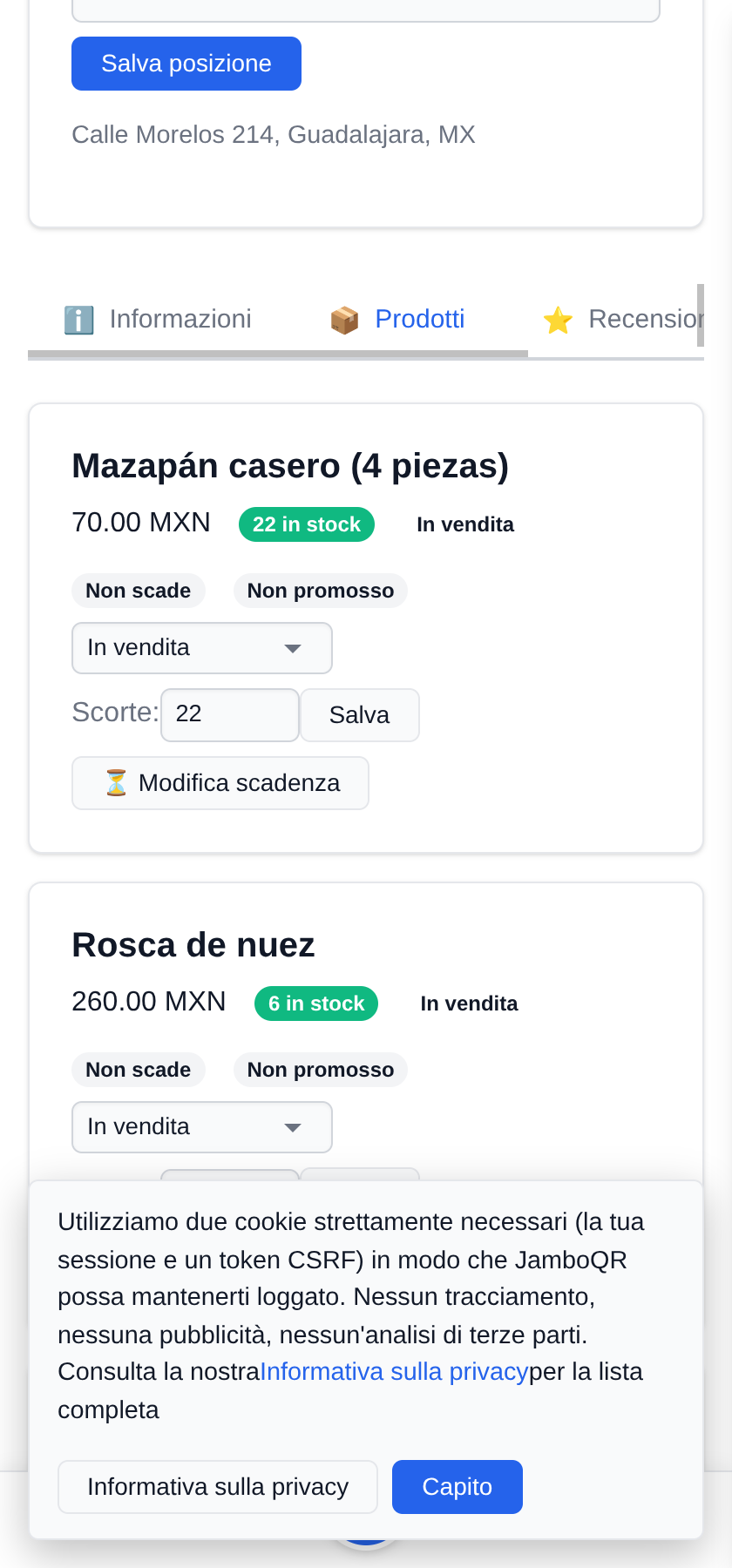 Vendere pasticceria: torte, biscotti e dolcetti Un mese di pubblicazione, rinnovabile