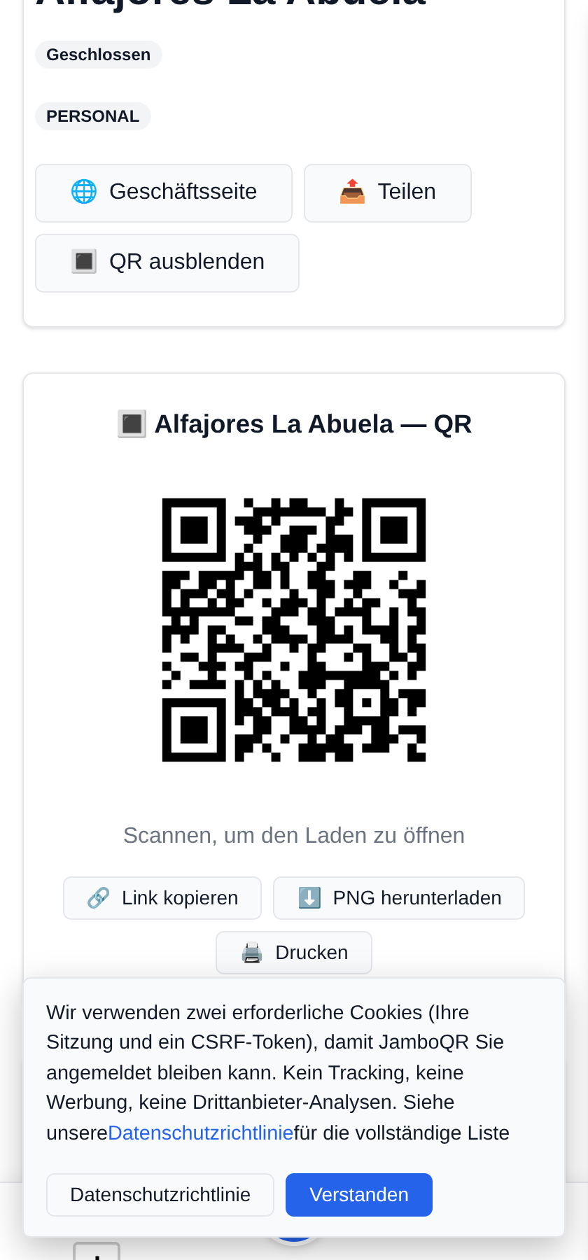 Selbstgebackenes verkaufen: Kuchen, Kekse und Törtchen Dein QR-Code für Theke und Schachteln