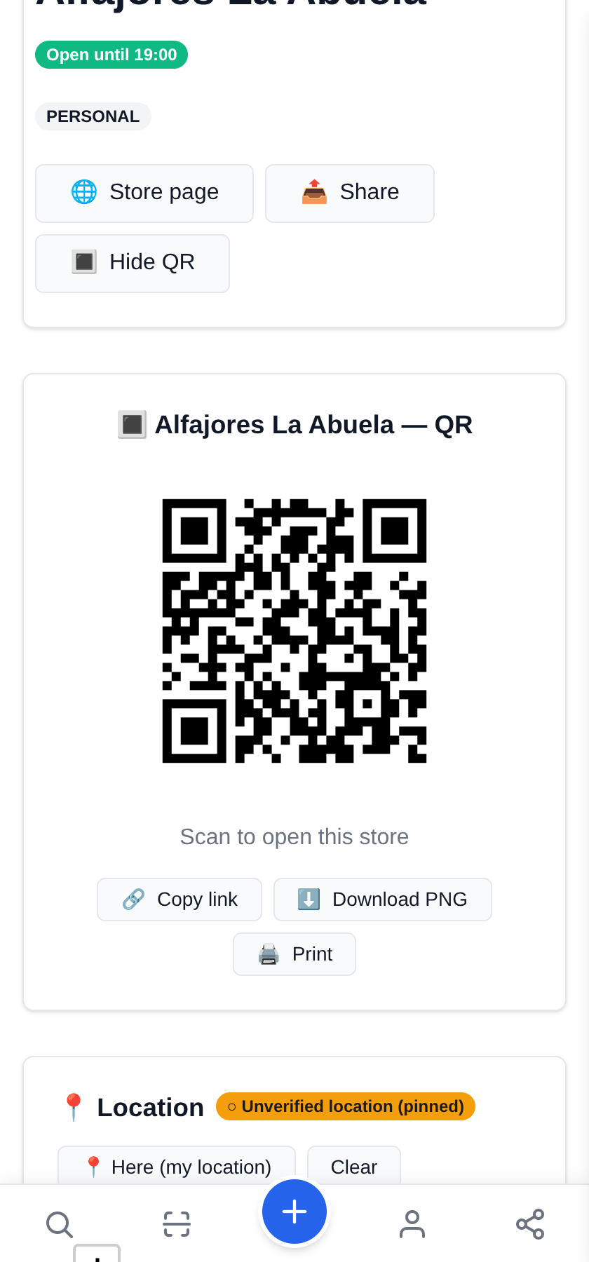 Selling home baking: cakes, cookies and alfajores Your QR for the counter and the boxes
