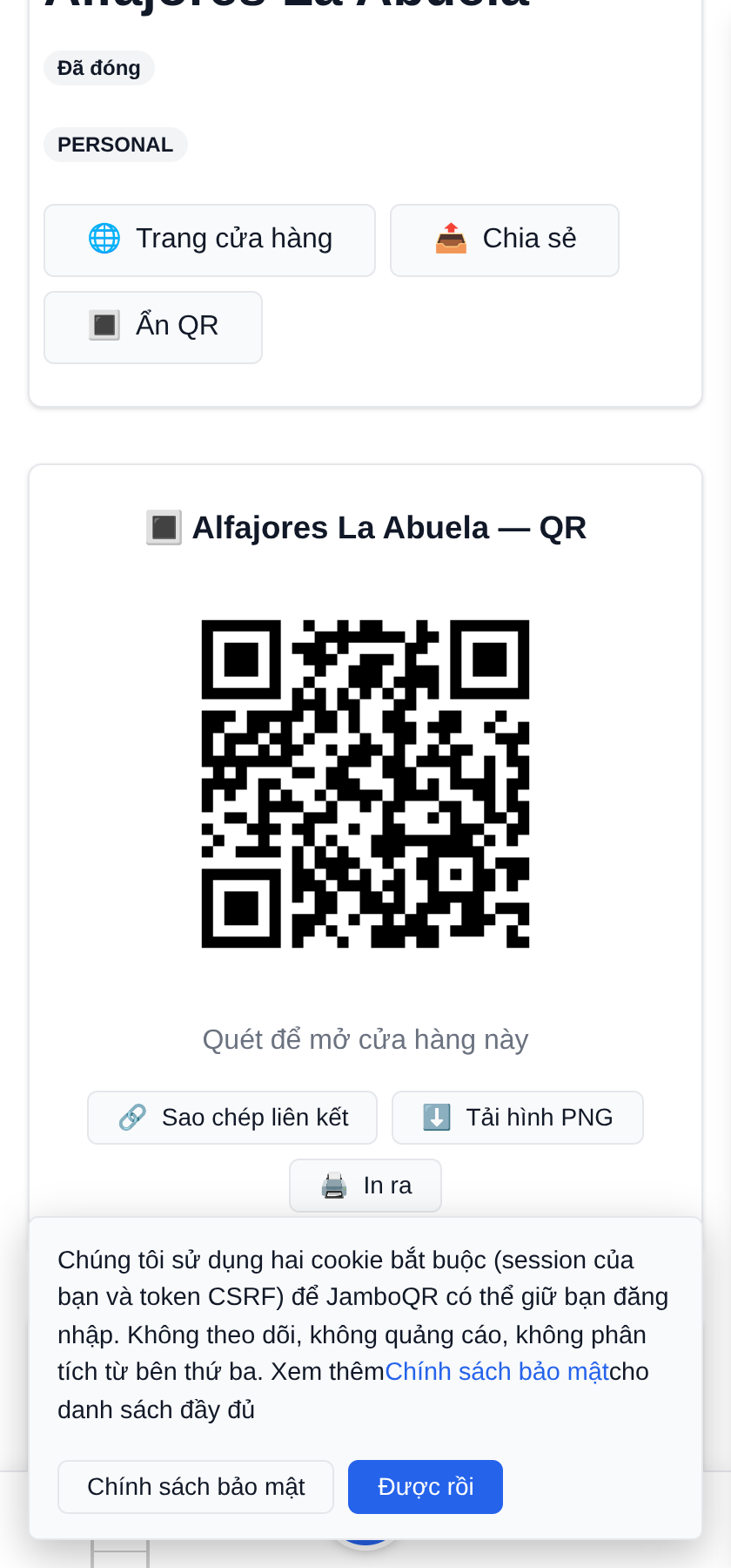 Bán bánh nhà làm: bánh kem, bánh quy và mứt kẹo Mã QR cho quầy và cho hộp bánh