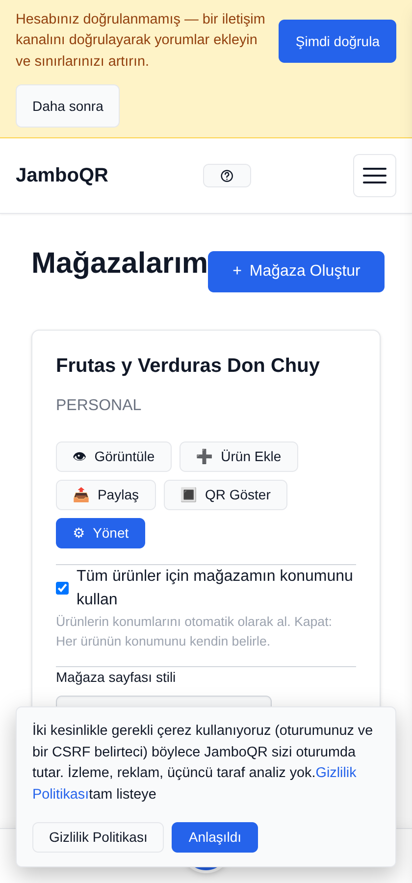 Gezici mağazam: tek tezgâh, her gün başka yer Tek mağaza — zaten sahip olduğun