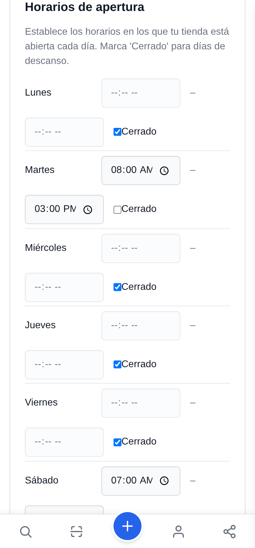 Mi tienda móvil: un puesto, un sitio distinto cada día Marca solo los días que sales