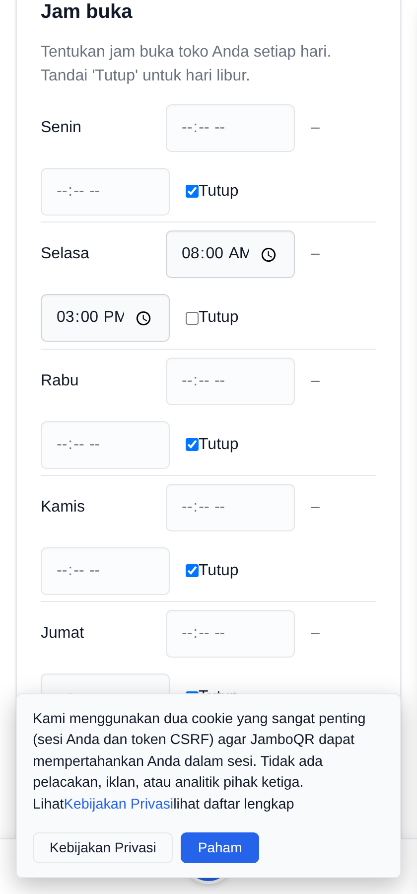 Toko keliling saya: satu lapak, tempat berbeda setiap hari Centang hanya hari-hari Anda berjualan