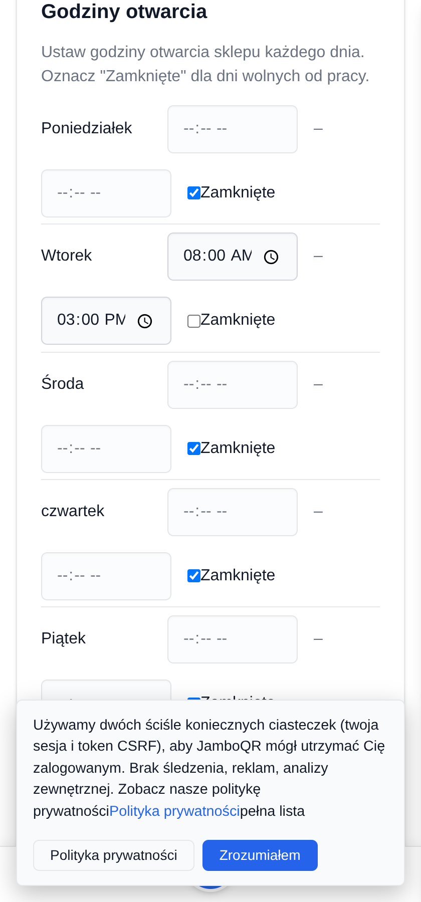 Mój sklep na kółkach: jedno stoisko, co dzień inne miejsce Zaznacz tylko dni, w które wychodzisz