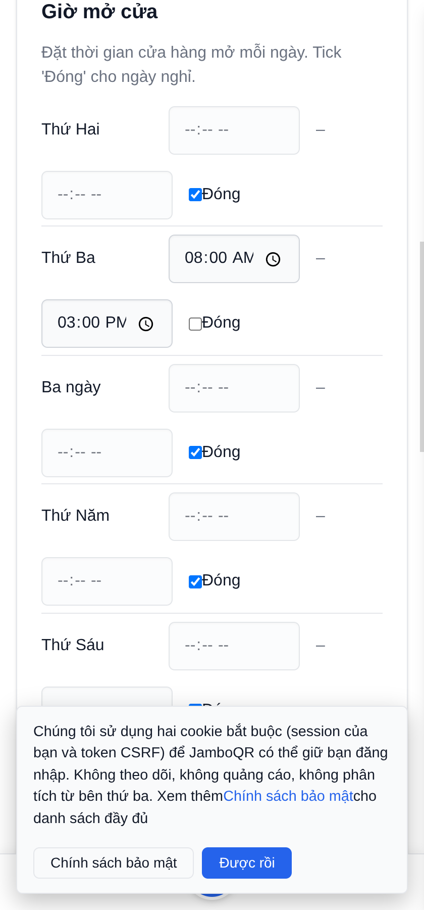 Cửa hàng di động của tôi: một sạp, mỗi ngày một chỗ Chỉ tick những ngày bạn ra bán