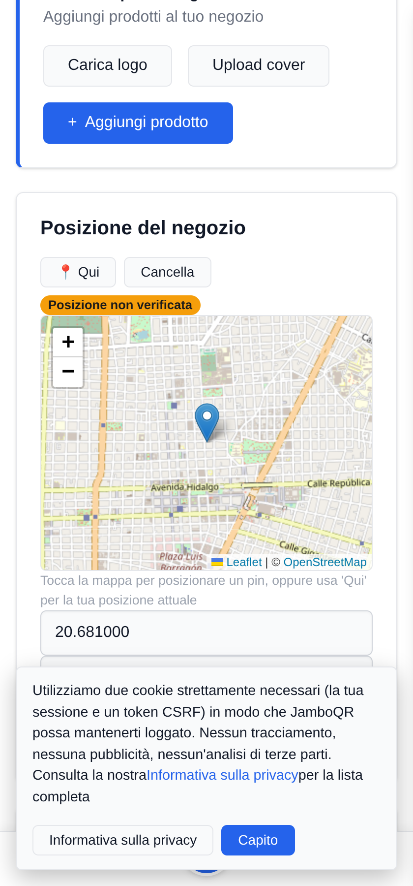 Il mio negozio mobile: un banco, un posto diverso ogni giorno Quando monti il banco, tocca «Qui»