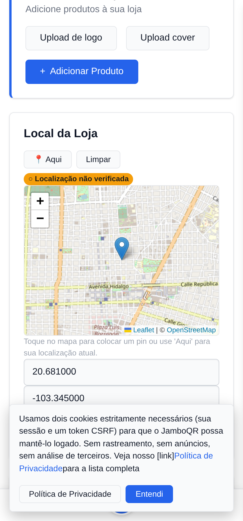 Minha loja móvel: uma barraca, um lugar diferente a cada dia Ao montar a barraca, toque em "Aqui"