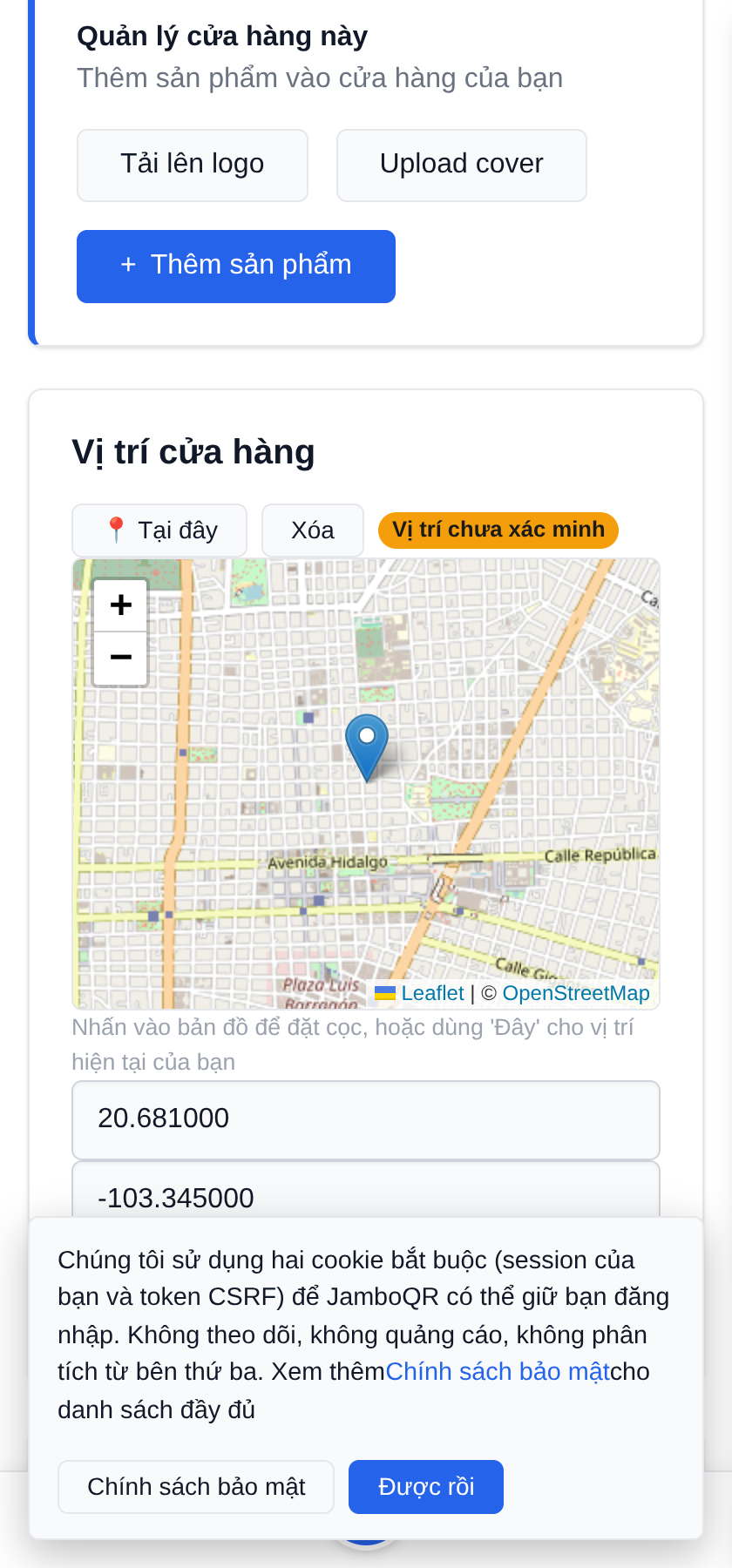 Cửa hàng di động của tôi: một sạp, mỗi ngày một chỗ Khi dựng sạp, chạm "Tại đây"