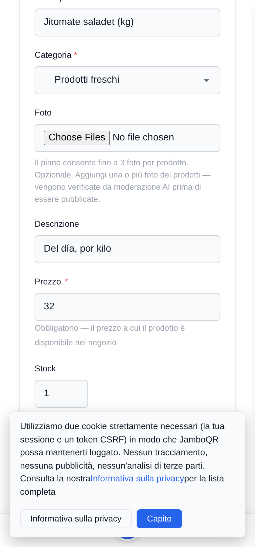 Il mio negozio mobile: un banco, un posto diverso ogni giorno Carica quello che hai portato oggi