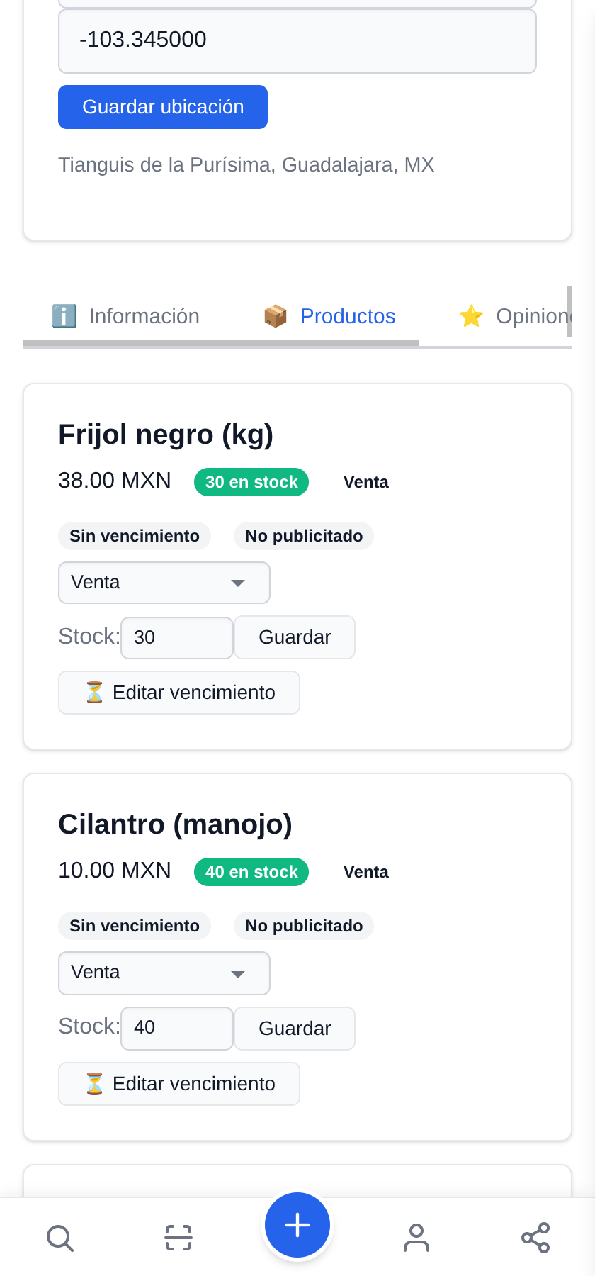 Mi tienda móvil: un puesto, un sitio distinto cada día Se acabó: pon el stock en cero