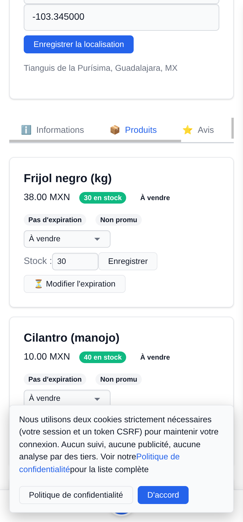 Ma boutique mobile : un étal, un endroit différent chaque jour C'est fini : mettez le stock à zéro