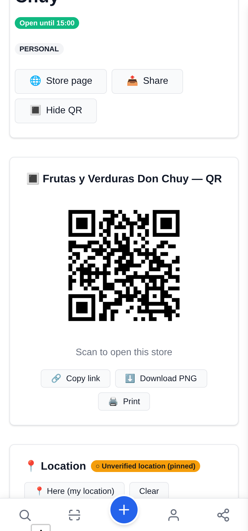 My mobile store: one stall, a different spot every day One QR for your banner