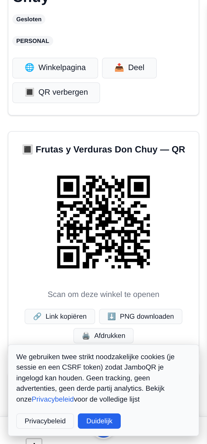 Mijn mobiele winkel: één kraam, elke dag een andere plek Eén QR voor je zeil