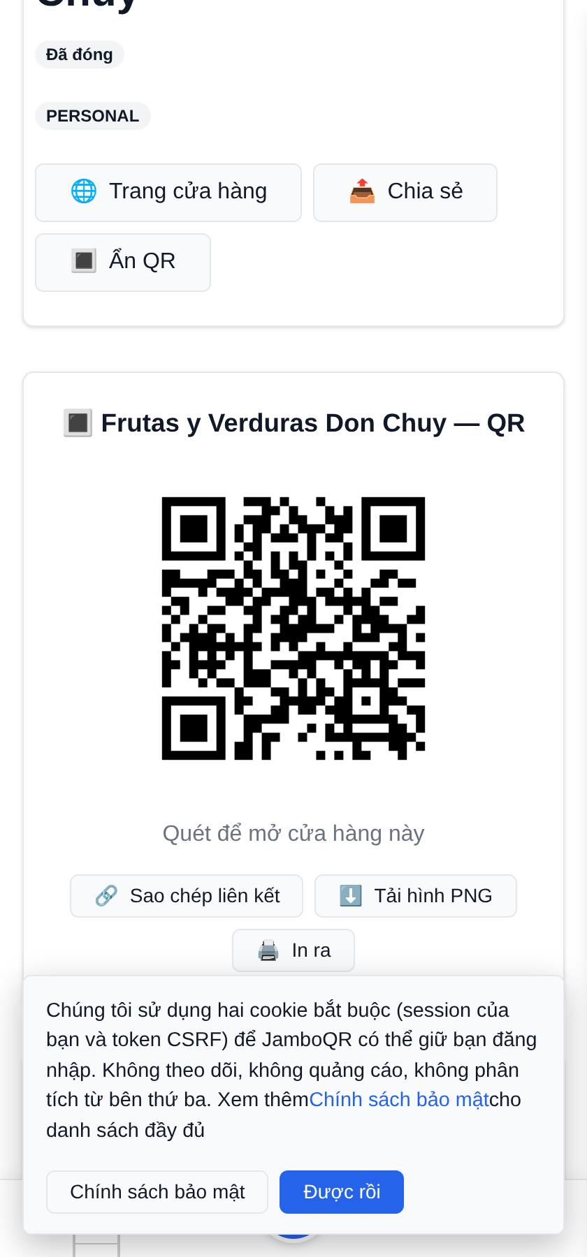 Cửa hàng di động của tôi: một sạp, mỗi ngày một chỗ Một mã QR cho tấm bạt