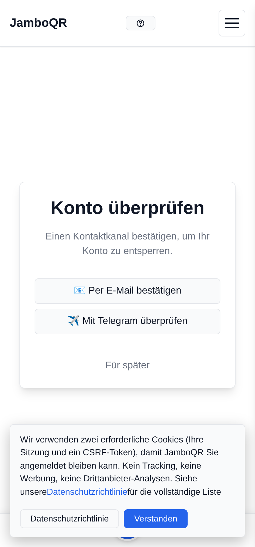 Registrieren: dein Konto und dein Geschäft in fünf Minuten Bestätige, dass die E-Mail dir gehört