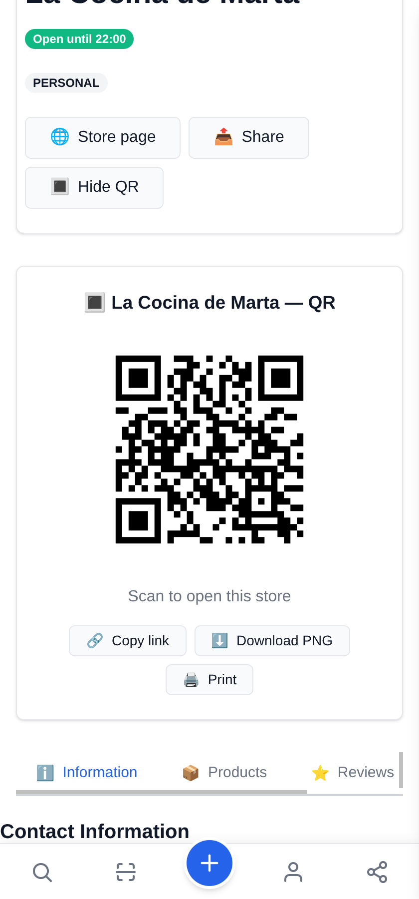JamboQR: scan, share and show what you do with a QR code Your own QR code to print, and a link to share