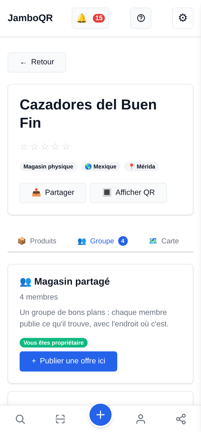 Le Buen Fin avec JamboQR : chassez les vrais bons plans à plusieurs Créez le club : un magasin partagé
