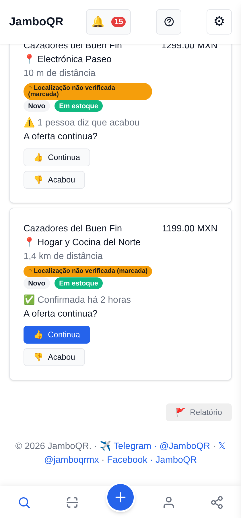 Buen Fin com o JamboQR: cace ofertas de verdade em grupo O mesmo produto em duas lojas