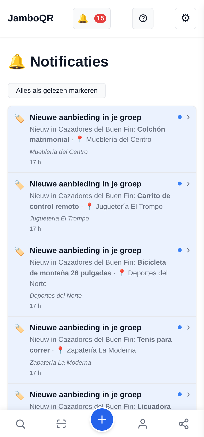 Buen Fin met JamboQR: samen op jacht naar echte aanbiedingen De bel meldt elke nieuwe aanbieding