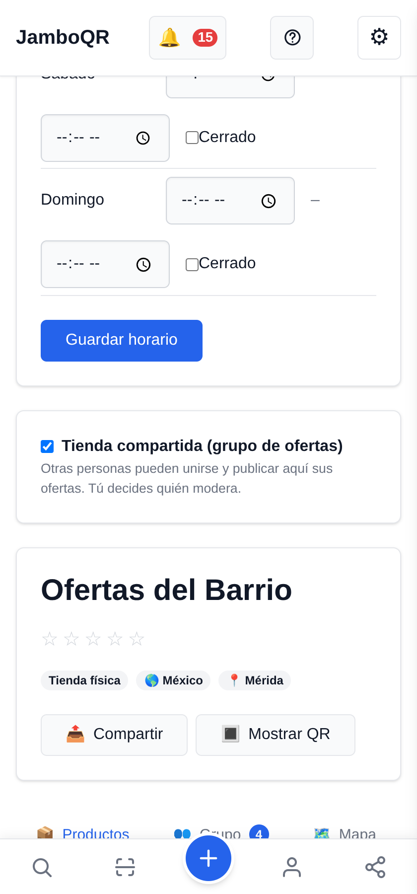 Una tienda nueva, compartida