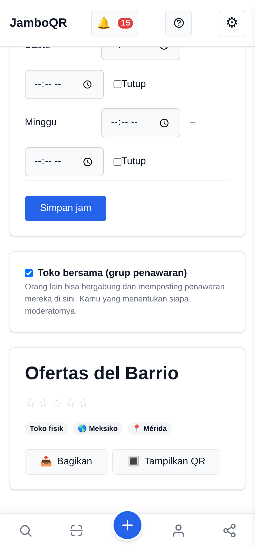 Toko baru yang dibagi