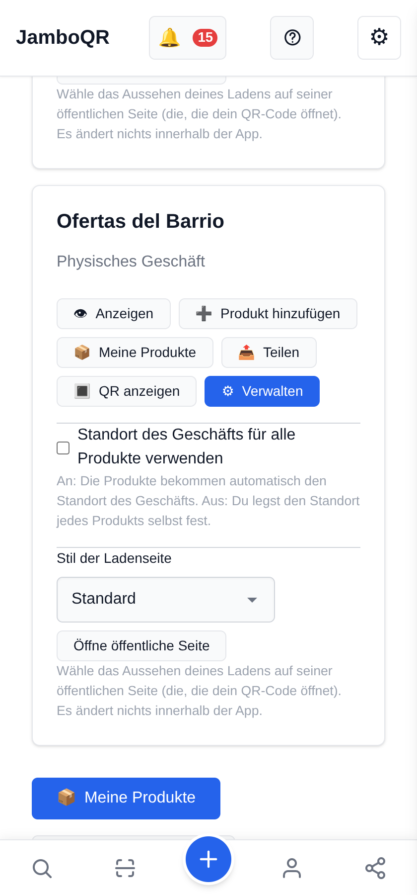 Ein Ort pro Angebot