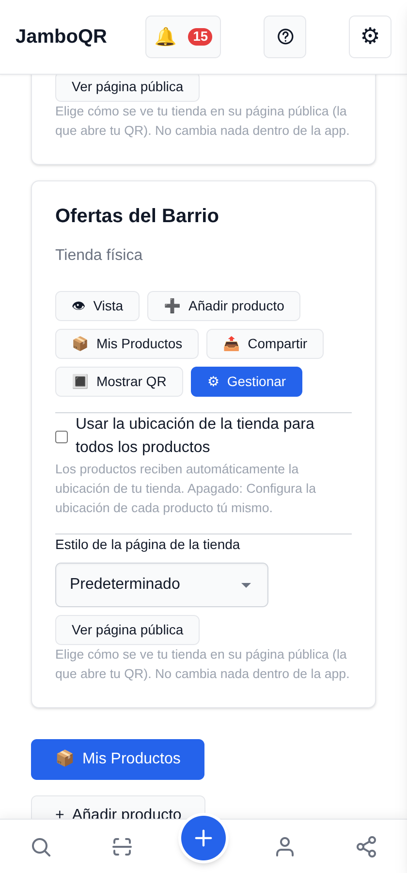Un lugar por oferta