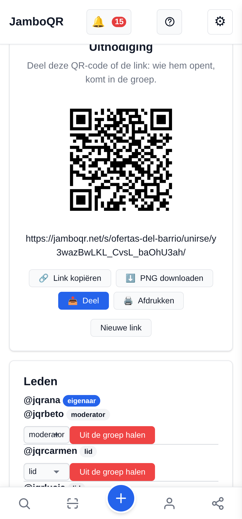 Begin een aanbiedingenclub met je buren De uitnodiging: een QR-code voor de buurt