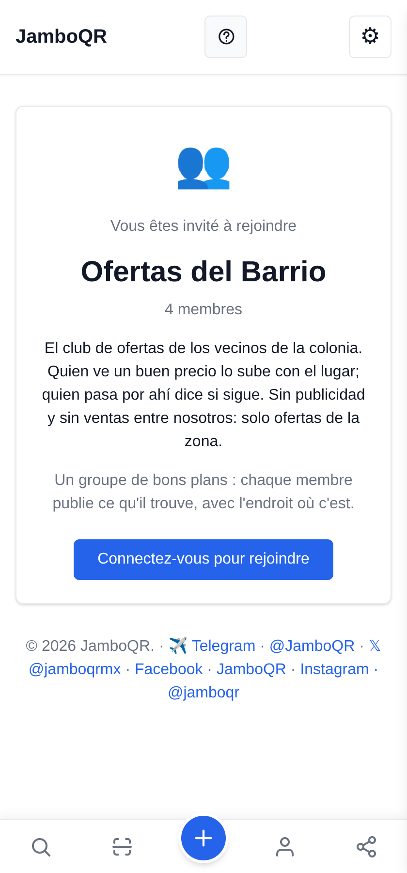 Montez un club de bons plans avec vos voisins Ce que voit le voisin qui le scanne
