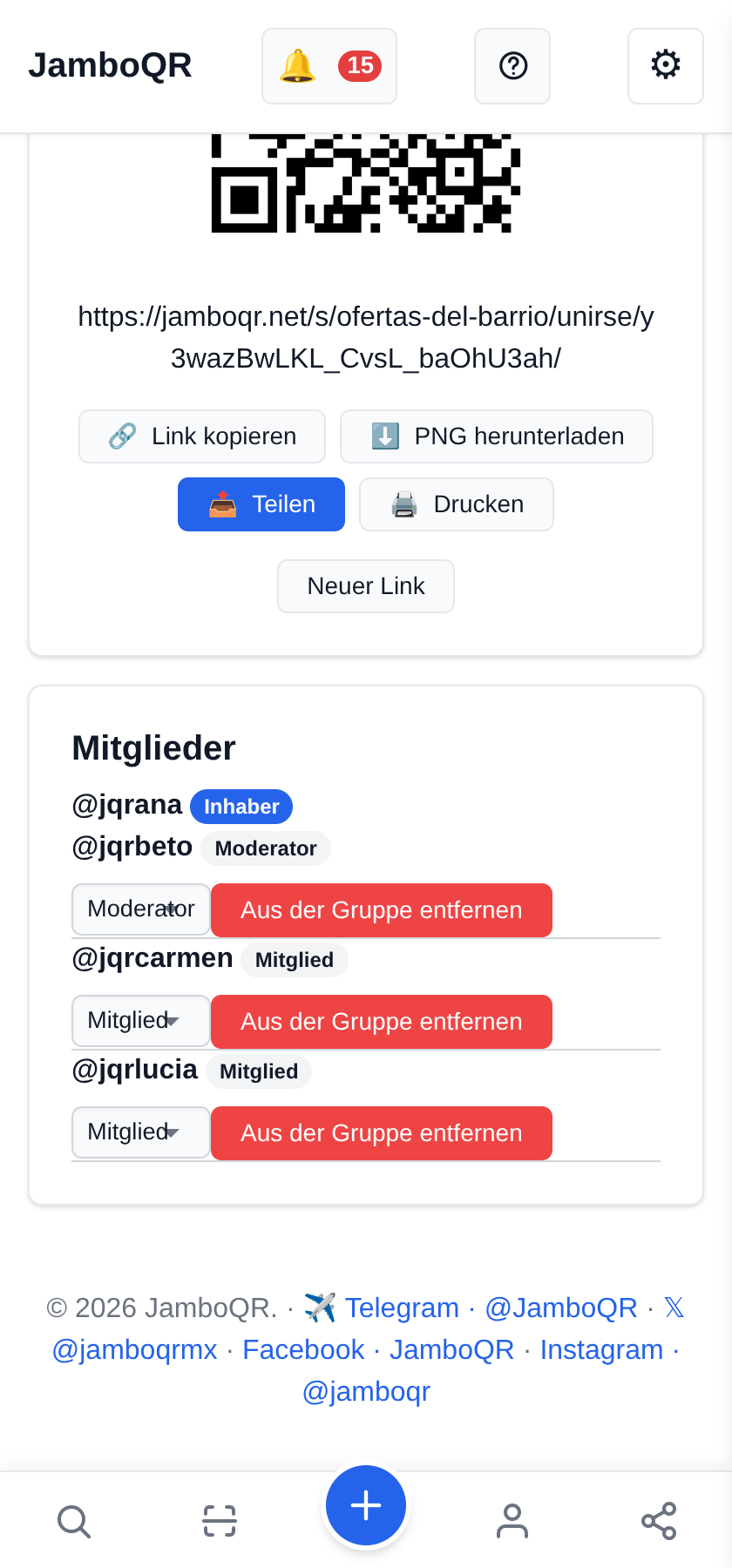 Mitglieder und Moderatoren