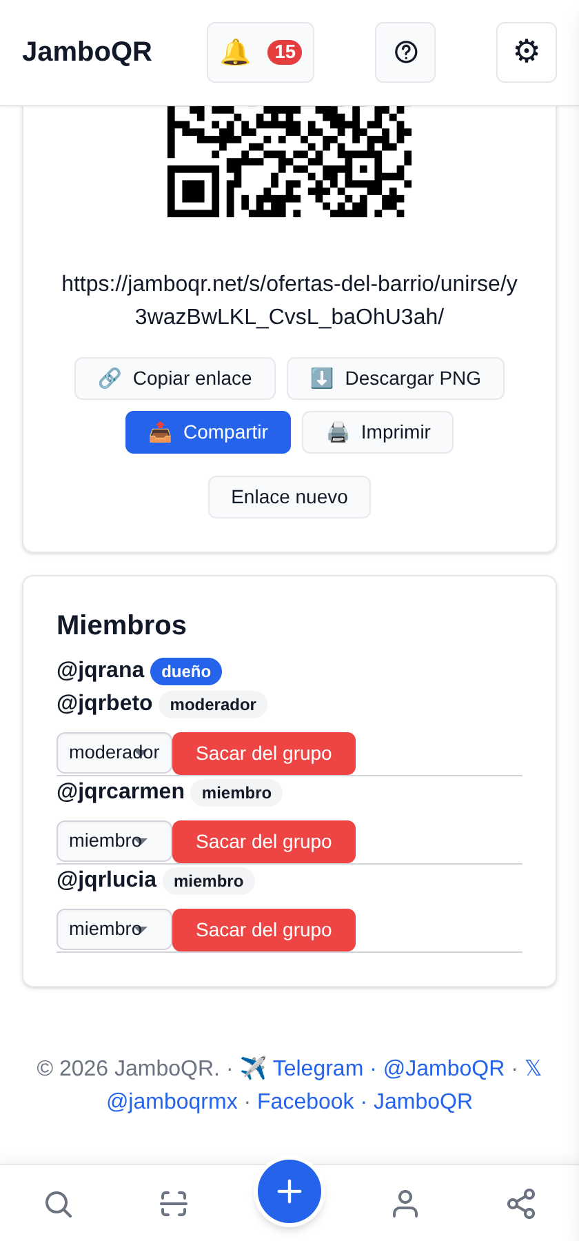 Miembros y moderadores