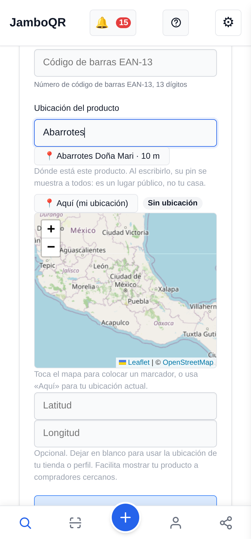 Publicar una oferta con su lugar