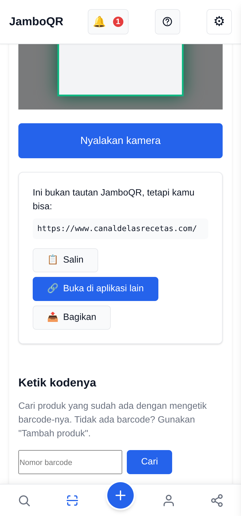 JamboQR: pindai, bagikan, dan tunjukkan usahamu dengan kode QR Pindai kode QR apa pun, bukan hanya milik kami
