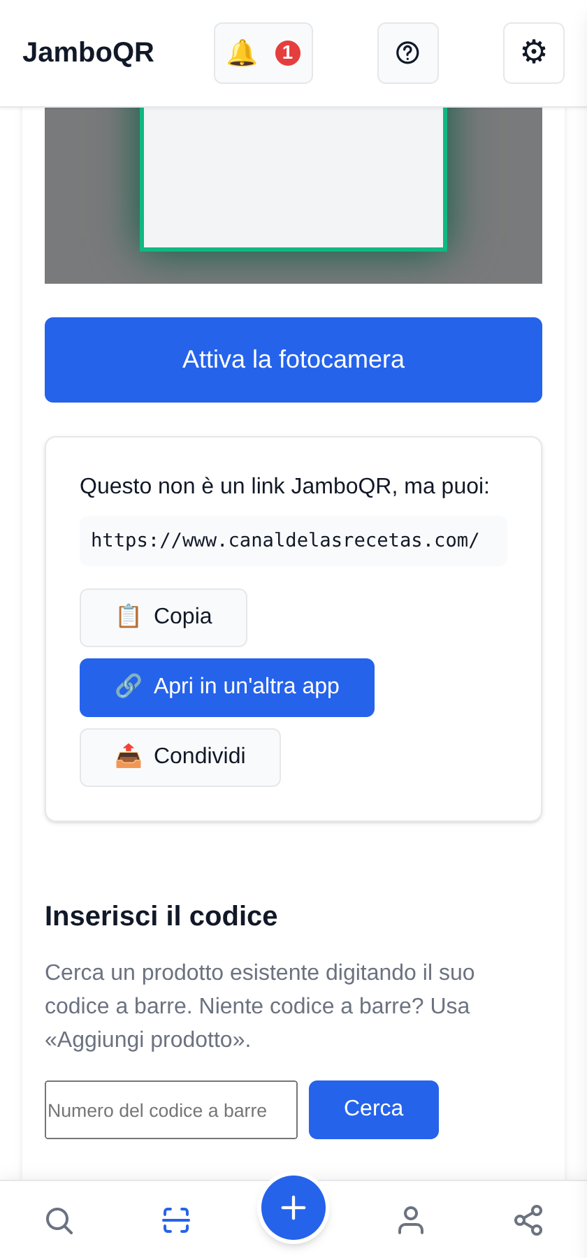 JamboQR: scansiona, condividi e mostra ciò che fai con un QR Scansiona qualsiasi QR, non solo i nostri
