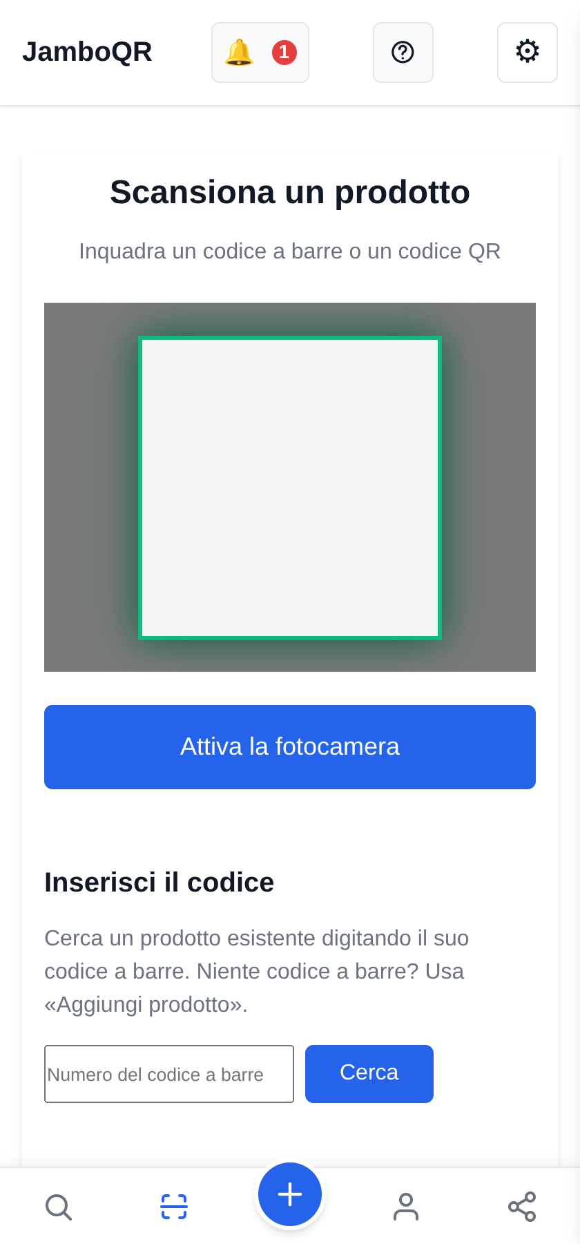 JamboQR, l'app per scansionare i codici QR Apri lo scanner e inquadra