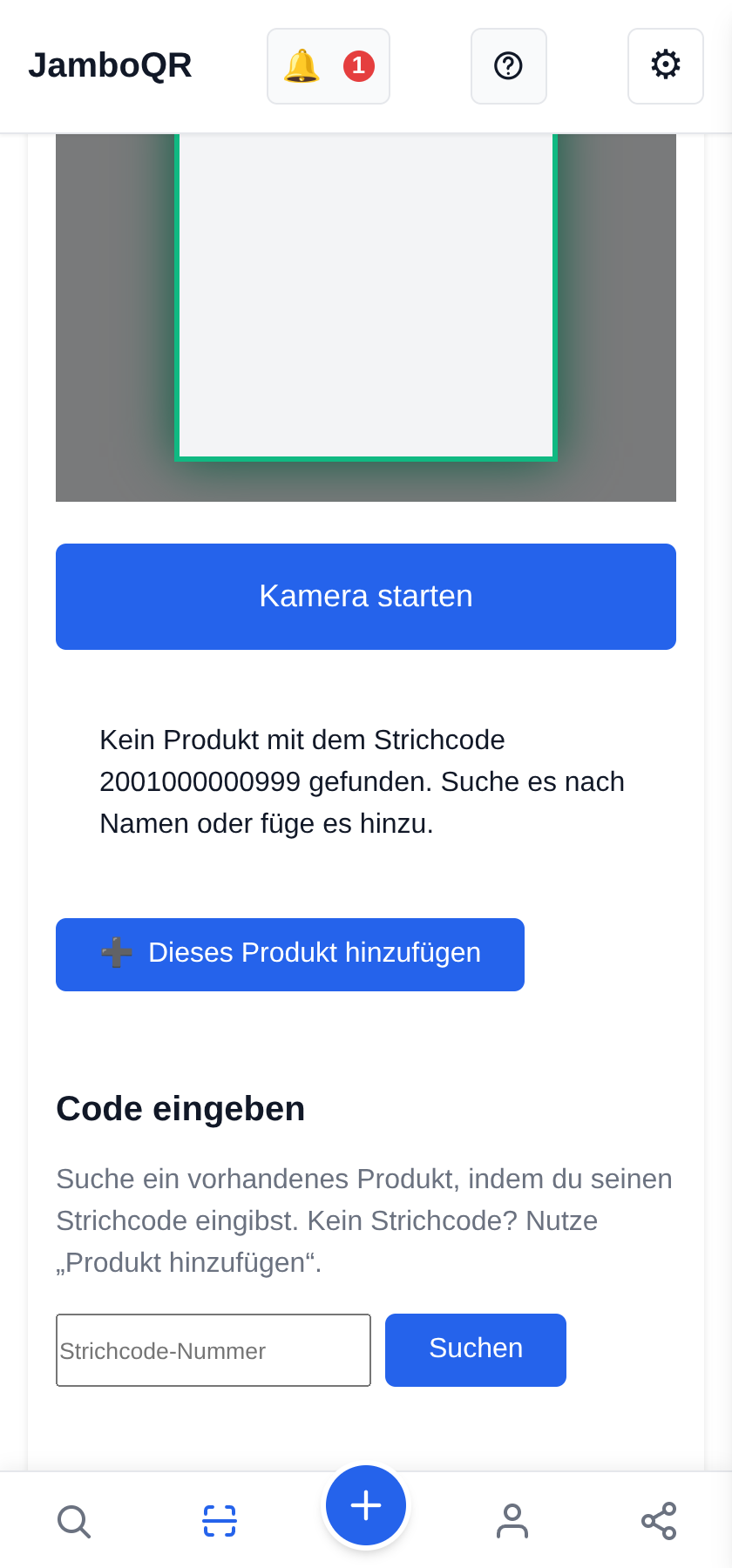 JamboQR, die App zum Scannen von QR-Codes Niemand hat es? Fügen Sie es hinzu