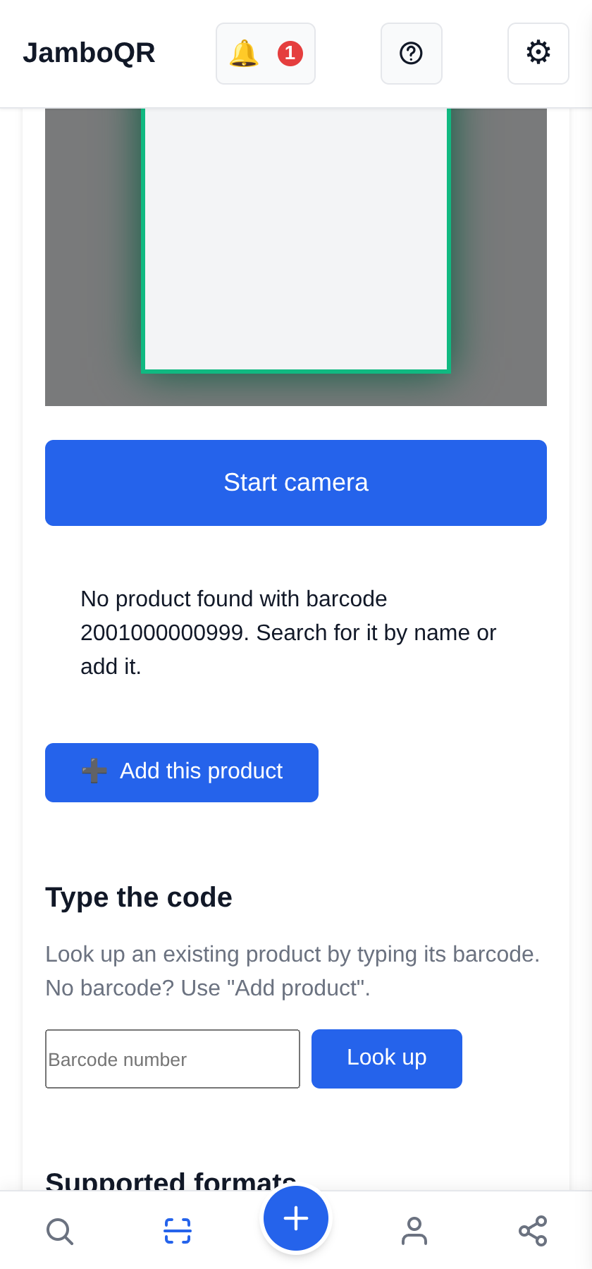JamboQR, the app for scanning QR codes Nobody has it? Add it yourself