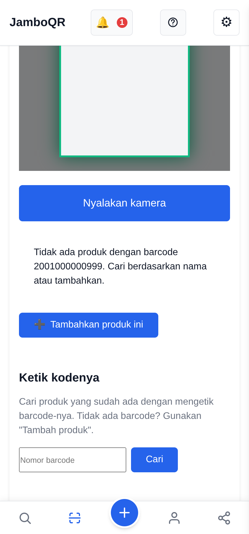 JamboQR, aplikasi untuk memindai kode QR Belum ada yang punya? Tambahkan sendiri