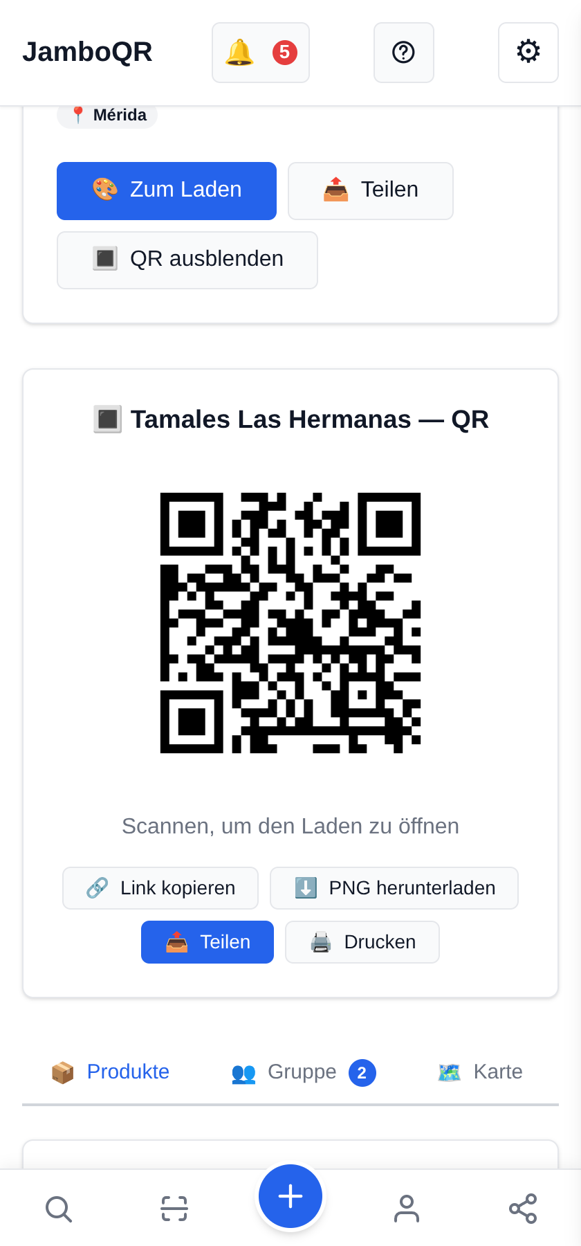 Ein Geschäft, mehrere Leute: der Familienbetrieb, in dem zwei posten Ein einziger QR-Code für den Stand