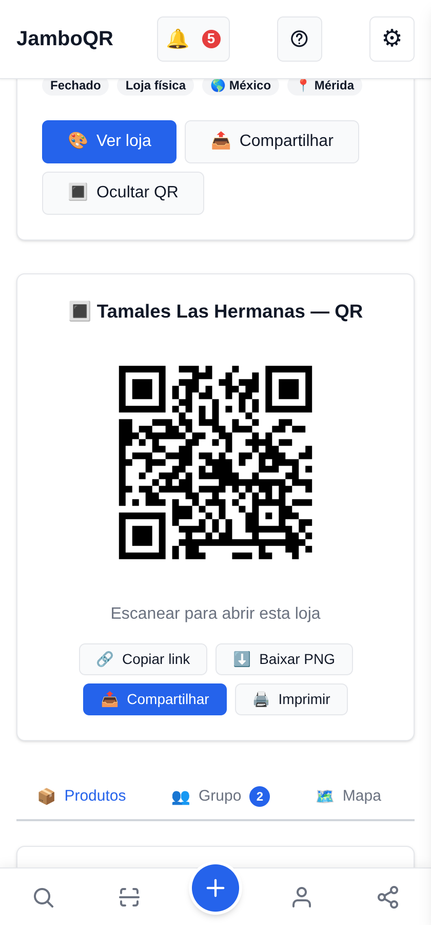 Uma loja de várias pessoas: o negócio da família em que duas publicam Um QR só para a barraca