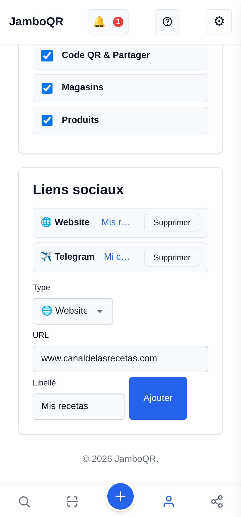 Ajoutez votre site